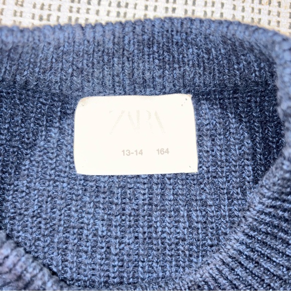 ZARA Kids' Knitted Sweater Vest Size 13-14 In Navy - Picture 3 of 5